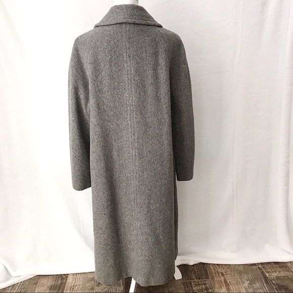 Vintage Wool Coat Long Grey Button Up - Picture 3 of 8